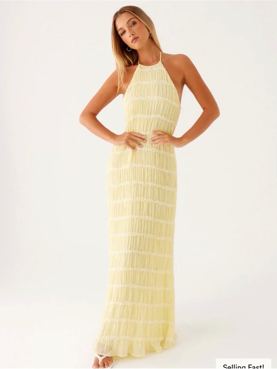 Peppermayo Dresses & Skirts - Peppermayo Butter Yellow Textured Maxi Dress